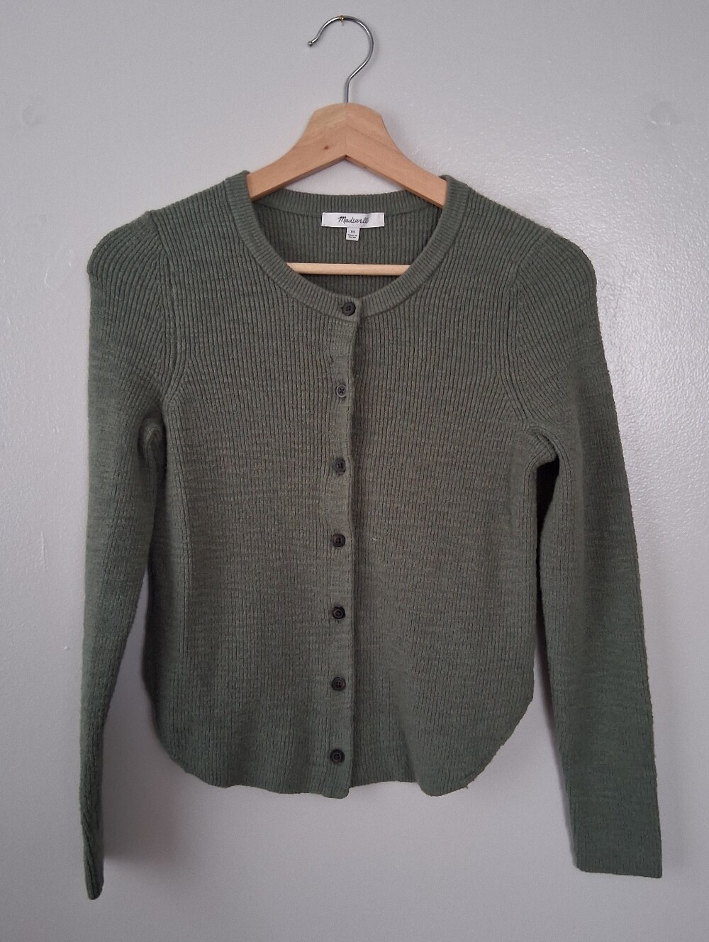Madewell Green Cardigan Cotton & Poly Mix